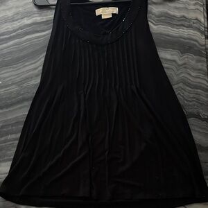 Michael Kors Black Tank Top with Beaded Neckline